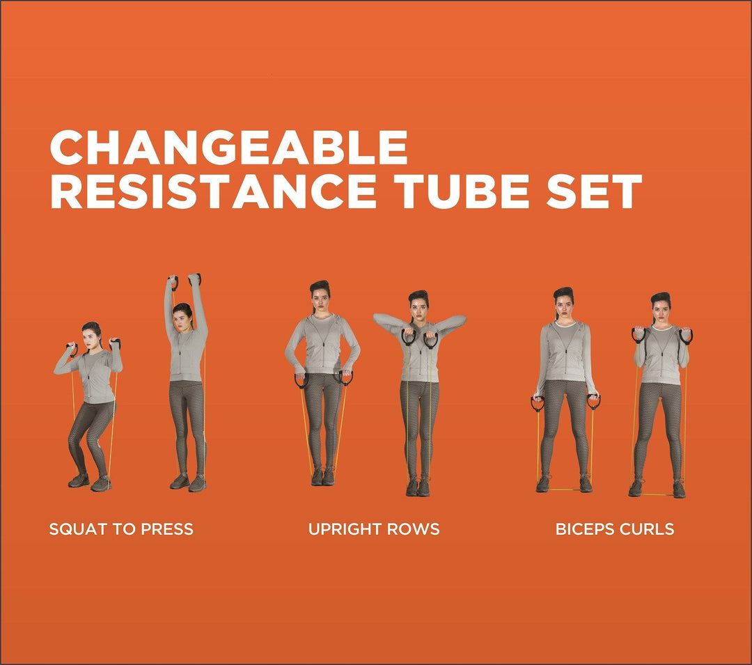 FULL HOME GYM COMBO - Resistance bands, Resistance tubes, Push-up tool & Massage Bar - TRUEREVO